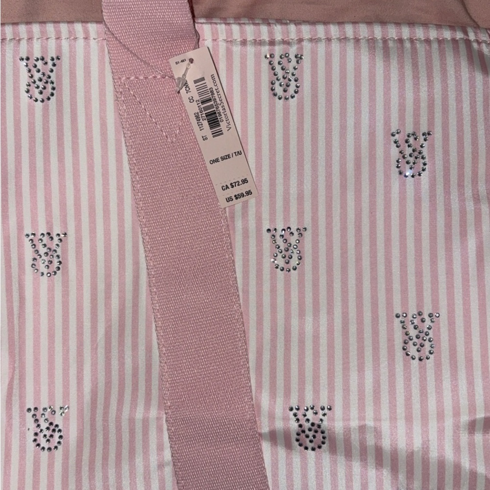 VS Pink Striped Tote Bag - Picture 3 of 5